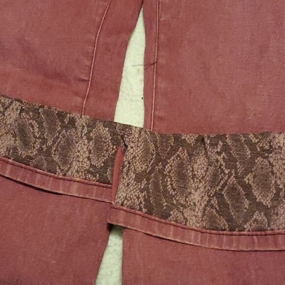 - DIANE GILMAN red straight leg cuff ankle jeans Women's 6 - Picture 6 of 9